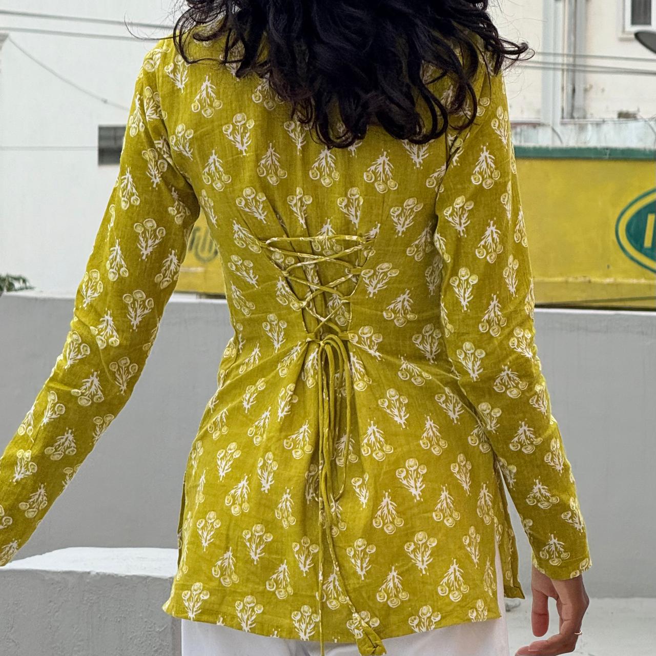 Thulasi Cinch Full Sleeve Short Kurti