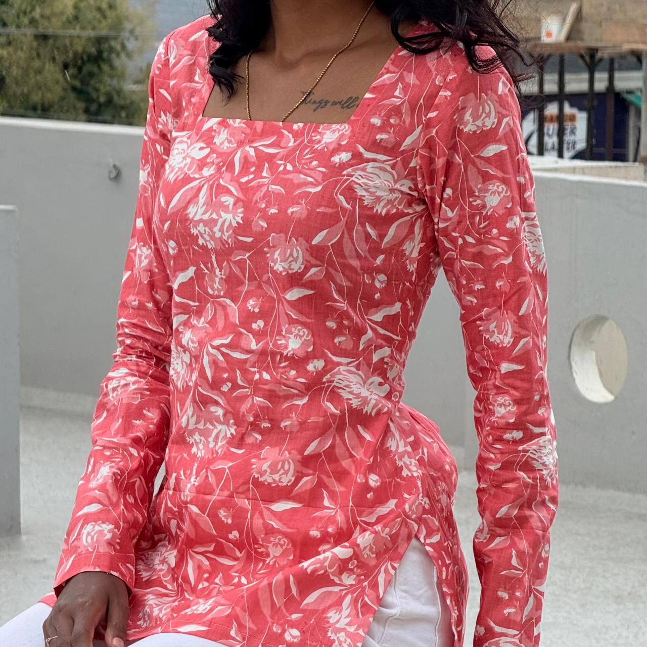 Paavai Cinch Full Sleeve Short Kurti