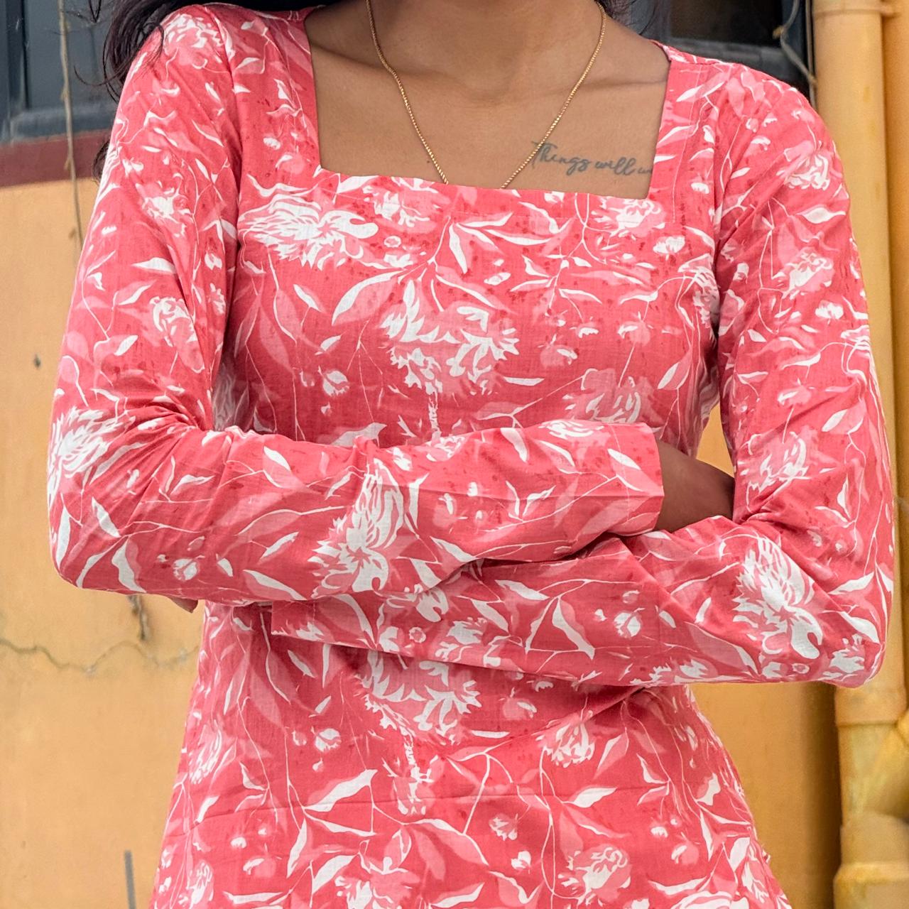 Paavai Cinch Full Sleeve Short Kurti