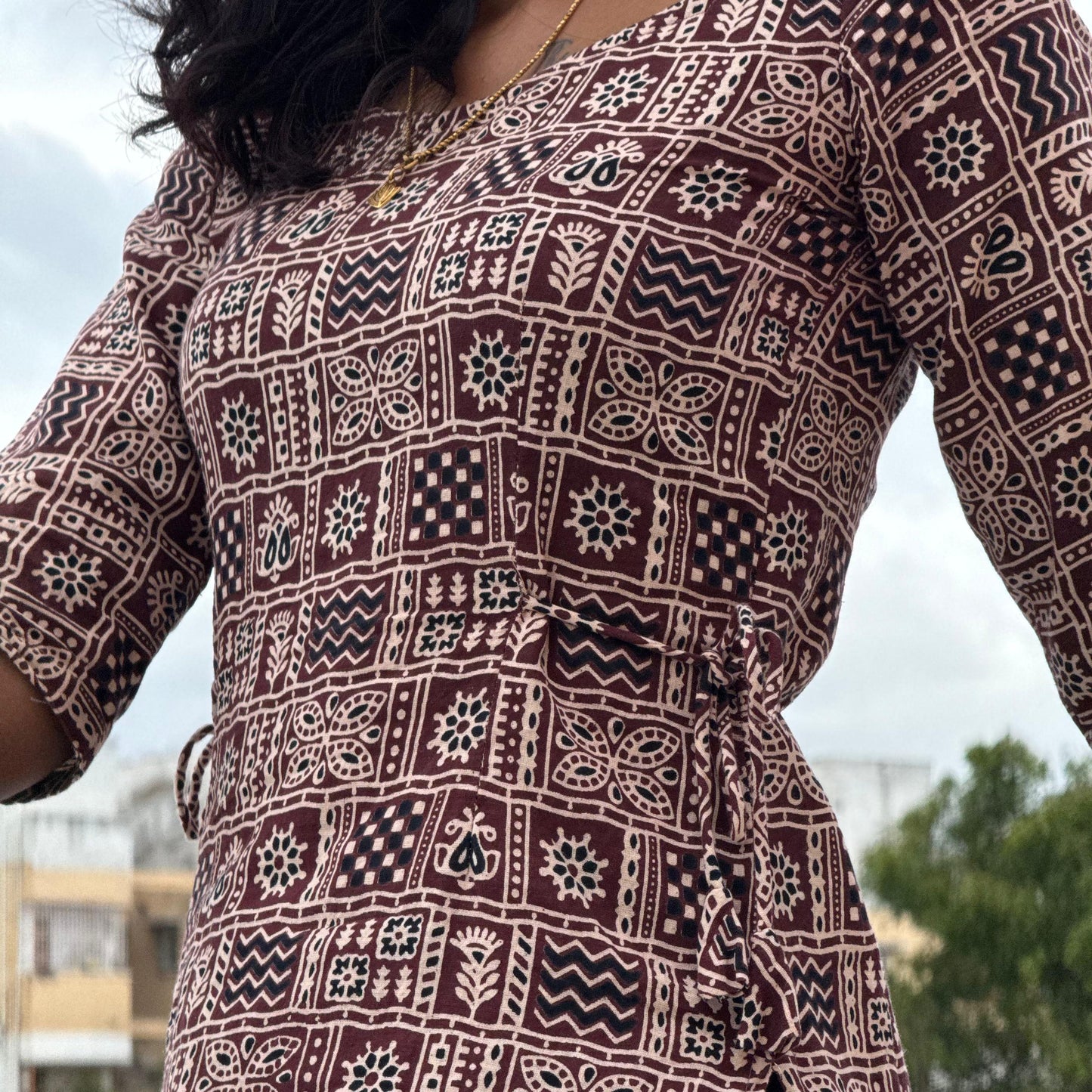Uram Side Knot Long Kurti