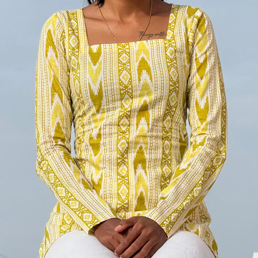 Thulir Cinch Full Sleeve Short Kurti